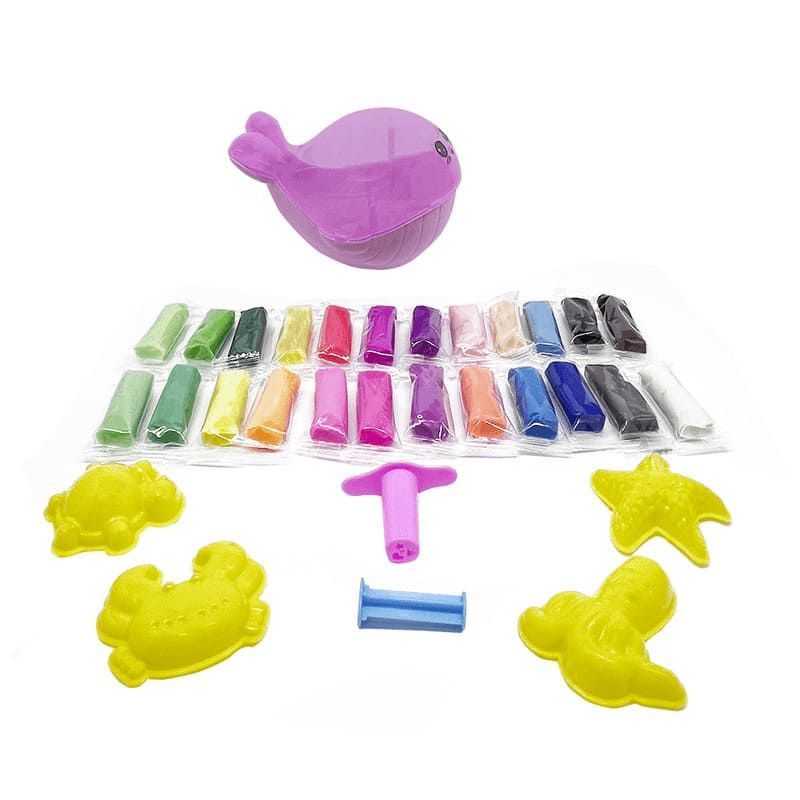 KIT MASSA DE MODELAR 24 CORES BALEIA FUNDO DO MAR LEO E LEO - REF. 72541 - CAIXA COM 6 UNIDADES