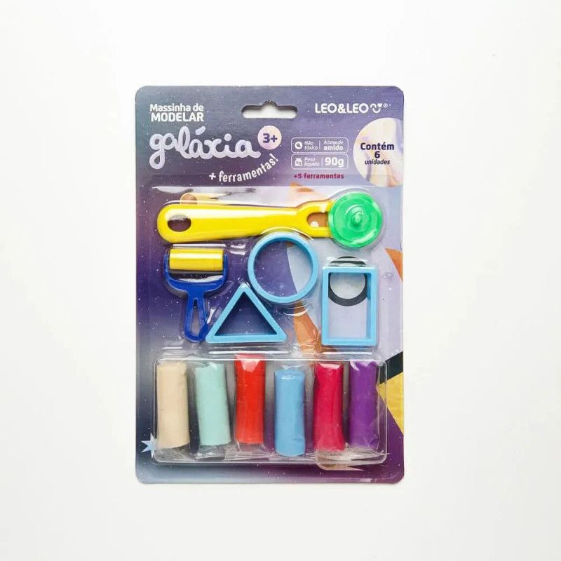 KIT MASSA MODELAR 6 CORES GALAXIA LEO E L - 73534 UN COM 1 UN