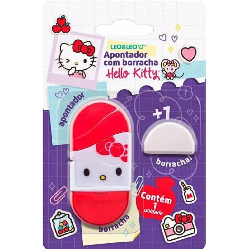 APONTADOR BORRACHA HELLO KITY LEO E LEO - REF. 74010 - CAIXA COM 6 UNIDADES