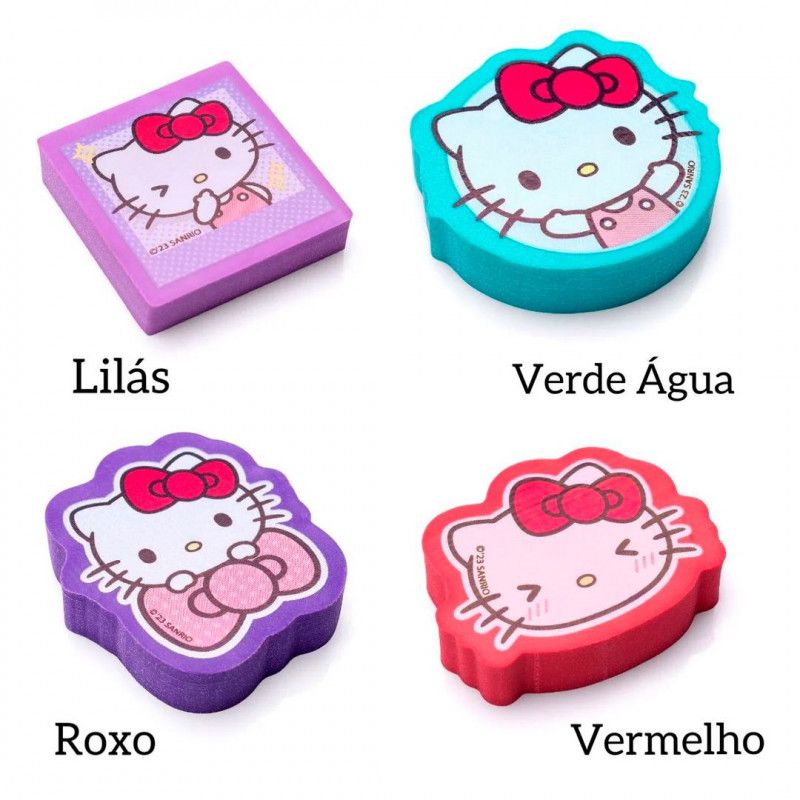 BORRACHA HELLO KITTY LEO E LEO - REF. 74215 - CAIXA COM 12 UNIDADES