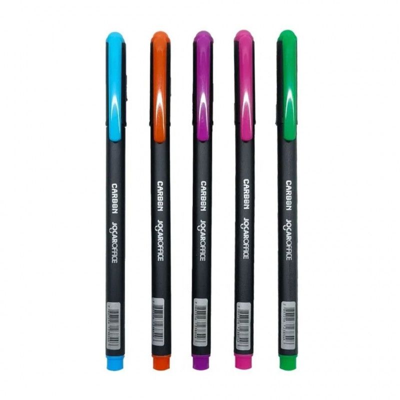 CANETA ESFEROGRAFICA 0.7 CARBON COLORIDA JOCAR OFFICE - REF. 97954 - PACOTE COM 30 UNIDADES