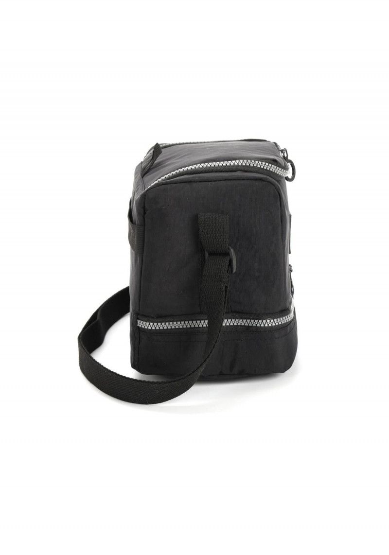 LANCHEIRA COM ALCA CRINKLE PRETO LUXCEL - REF. LA47153UP-PTO - 1 UNIDADE