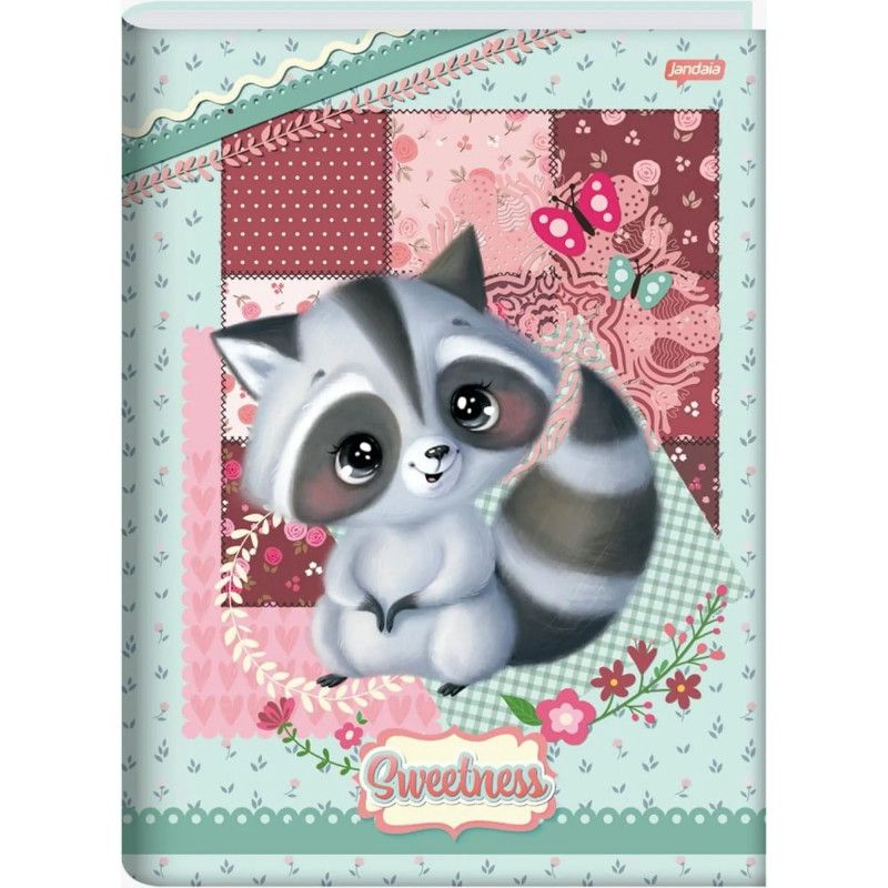 CADERNO BROCHURAO CAPA DURA 80FL SWEETNESS JANDAIA - REF. 68903-77 - PACOTE COM 5 UNIDADES