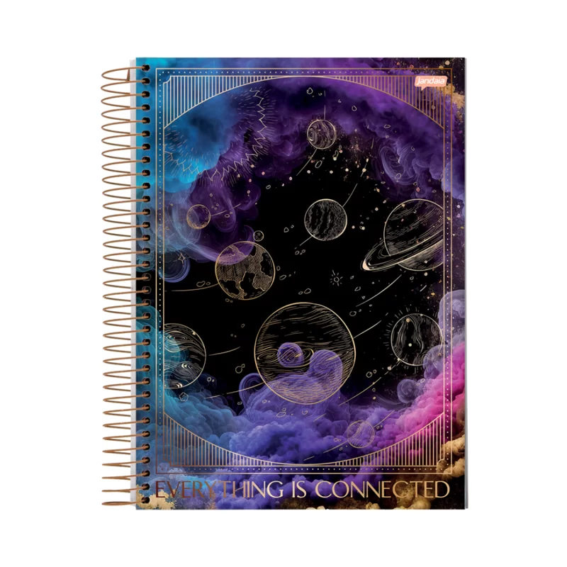 CADERNO 1 MATERIA CAPA DURA 80FL MYSTIC JANDAIA - REF. 69020-24 - PACOTE COM 4 UNIDADES