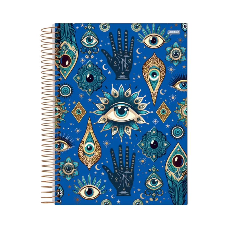 CADERNO 1 MATERIA CAPA DURA 80FL MYSTIC JANDAIA - REF. 69020-24 - PACOTE COM 4 UNIDADES