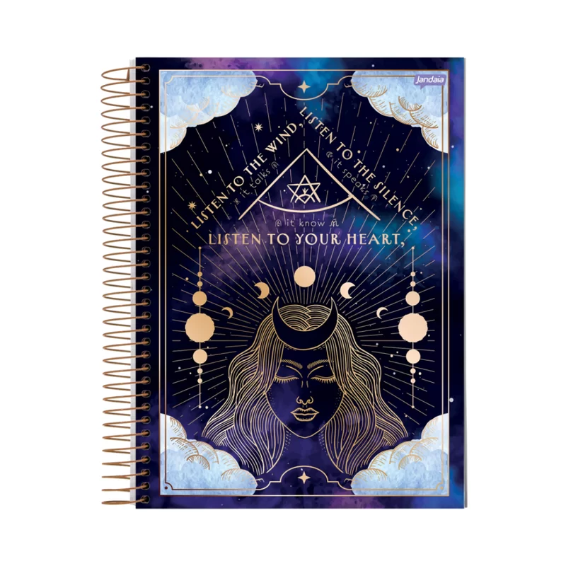 CADERNO 1 MATERIA CAPA DURA 80FL MYSTIC JANDAIA - REF. 69020-24 - PACOTE COM 4 UNIDADES