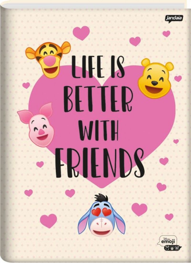 CADERNO BROCHURAO CAPA DURA 80FL DISNEY EMOJI JANDAIA - REF. 69377-24 - PACOTE COM 5 UNIDADES
