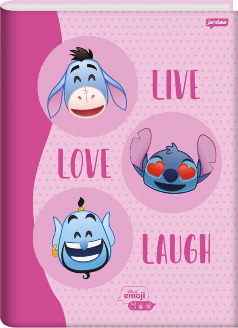 CADERNO BROCHURAO CAPA DURA 80FL DISNEY EMOJI JANDAIA - REF. 69377-24 - PACOTE COM 5 UNIDADES