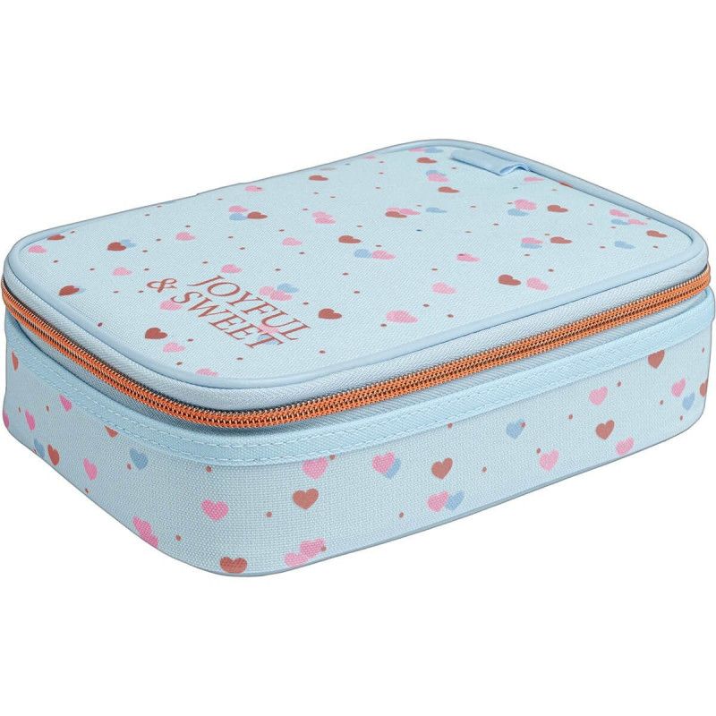ESTOJO BOX ACADEMIE CORACAO METALIZADO AZUL TILIBRA - REF. 34853 - 1 UNIDADE