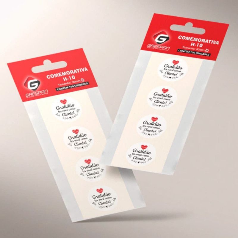 ETIQUETA PARA PRESENTE GRATIDAO H-10 COM 100 GRESPAN - REF. GR22649 - 1 UNIDADE