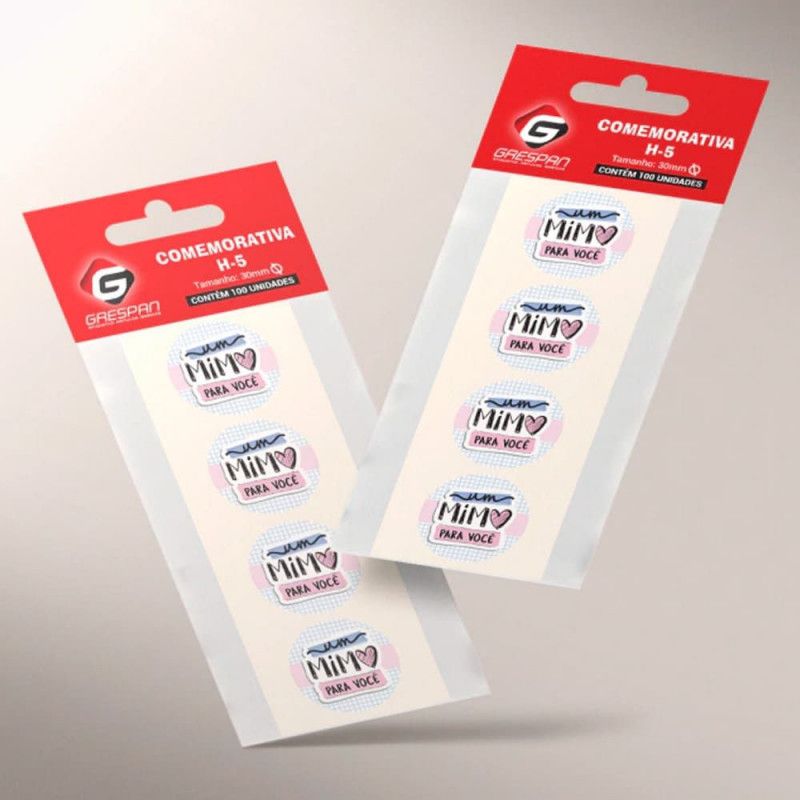 ETIQUETA PARA PRESENTE UM MIMO PARA VOCE H-5 COM 100 GRESPAN - REF. GR22641 - 1 UNIDADE