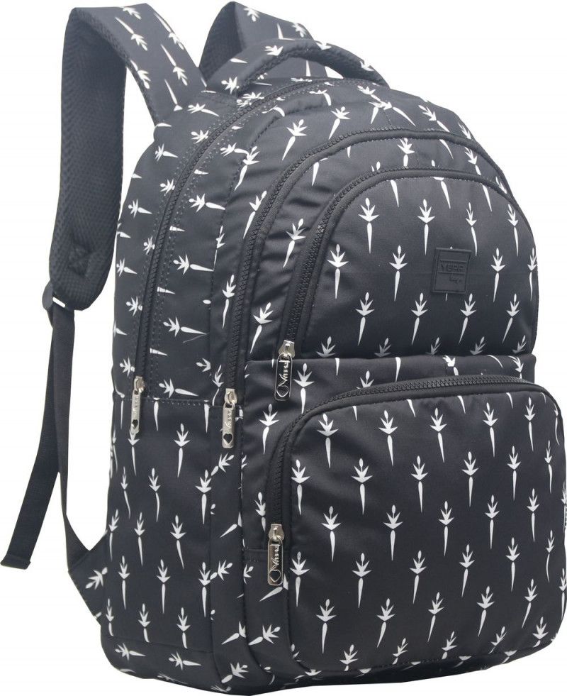 MOCHILA DE COSTAS ESTAMPADA N.17.5 MB13103 YEPP LOTUS PRETO/BRANCO - 1 UNIDADE