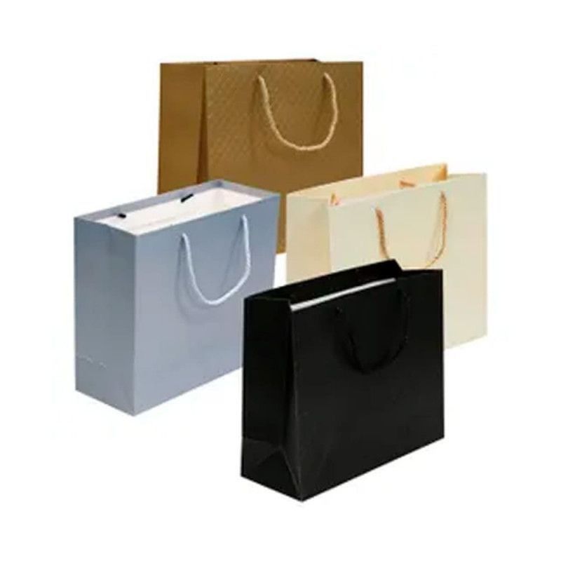 SACOLA DE PAPEL PARA PRESENTE 42X30X12CM TEXTURA BLOCKS - REF. 18563 - PACOTE COM 12 UNIDADES