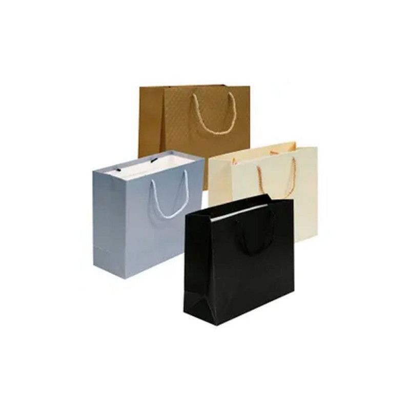 SACOLA DE PAPEL PARA PRESENTE 23X18X10CM TEXTURIZADO BLOCKS - REF. 18561 - PACOTE COM 12 UNIDADES