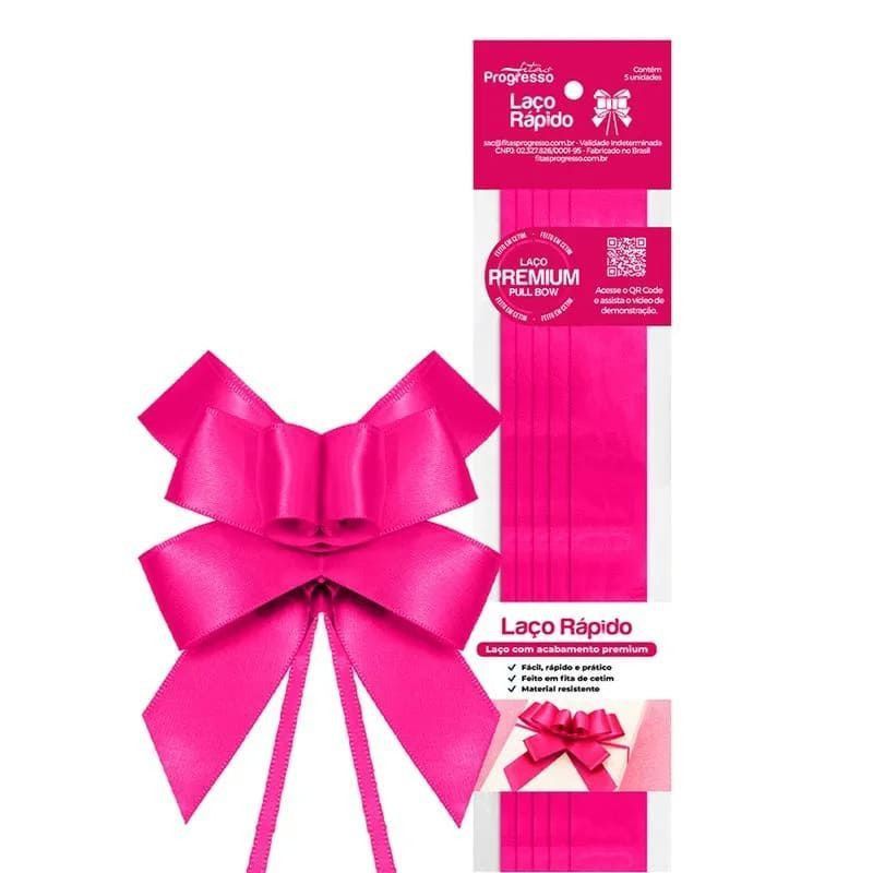 LACO PRONTO 22MM CETIM PINK 303 PROGRESS - REF. LRC005-303 PK - PACOTE COM 5 UNIDADES