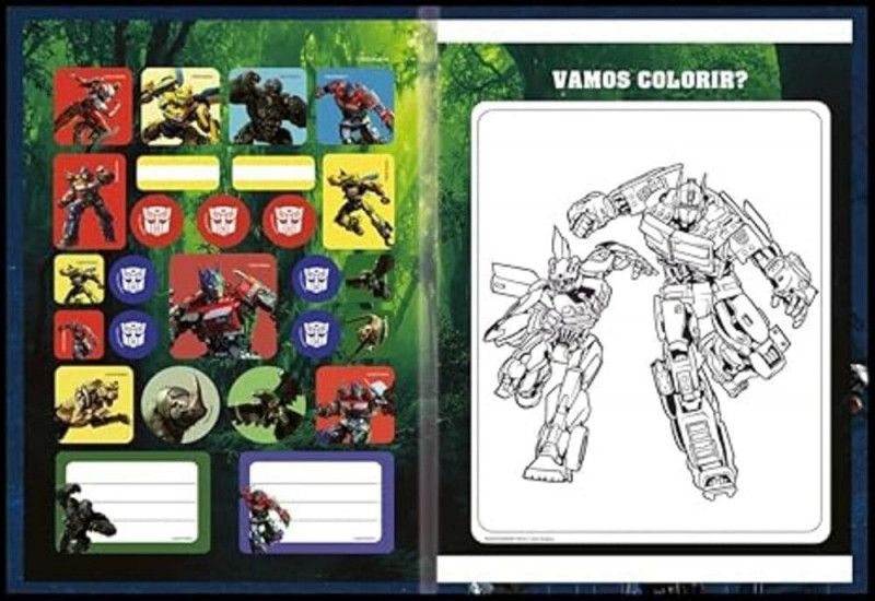 CADERNO BROCHURAO CAPA DURA 80FL TRANSFORMES SAO DOMINGOS - REF. 10513 - PACOTE COM 5 UNIDADES