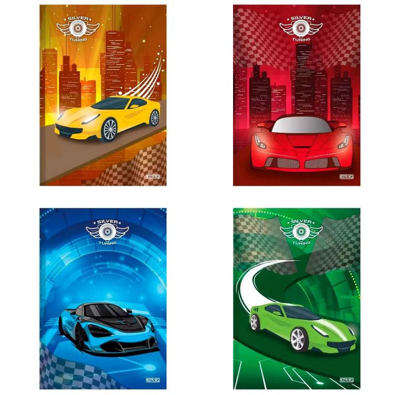 CADERNO BROCHURAO CAPA DURA 48FL SILVER TUNING SAO DOMINGOS - REF. 10425 - PACOTE COM 10 UNIDADES