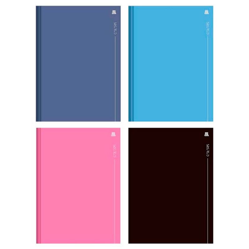CADERNO BROCHURAO CAPA DURA 80FL COLORS SAO DOMINGOS - REF. 10434 - PACOTE COM 5 UNIDADES