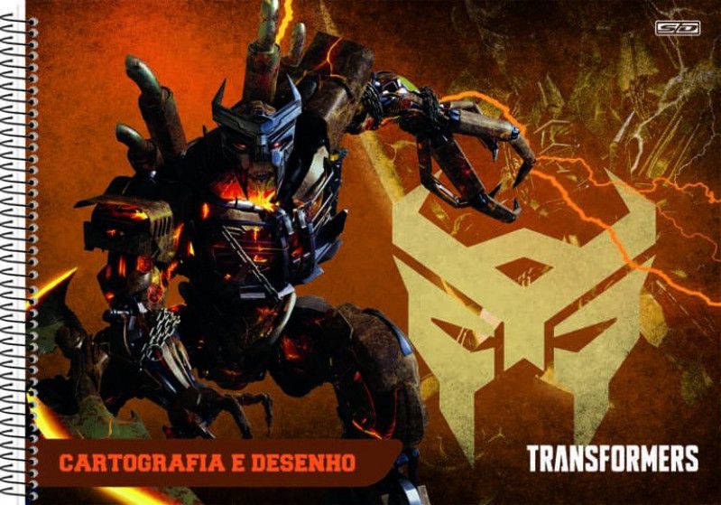 CADERNO DE CARTOGRAFIA CAPA DURA 60FL TRANSFORMERS SAO DOMINGOS - REF. 10512 - PACOTE COM 5 UNIDADES