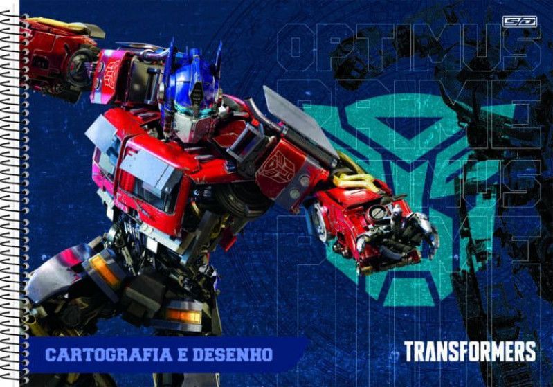 CADERNO DE CARTOGRAFIA CAPA DURA 60FL TRANSFORMERS SAO DOMINGOS - REF. 10512 - PACOTE COM 5 UNIDADES