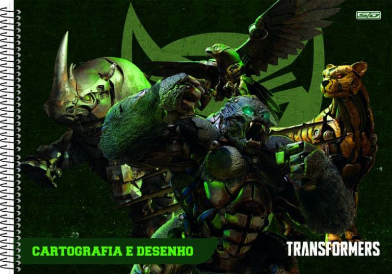 CADERNO DE CARTOGRAFIA CAPA DURA 60FL TRANSFORMERS SAO DOMINGOS - REF. 10512 - PACOTE COM 5 UNIDADES