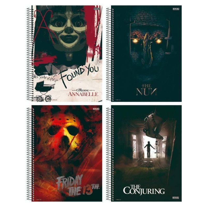 CADERNO 1 MATERIA CAPA DURA 80FL HORROR SAO DOMINGOS - REF. 10541 - PACOTE COM 4 UNIDADES