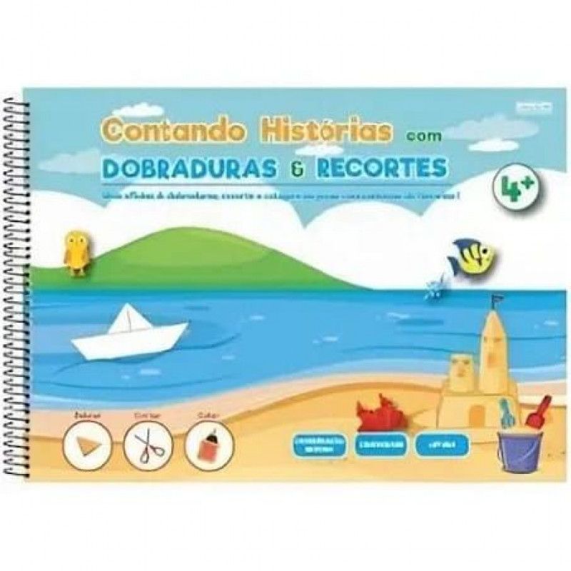 CADERNO DE ATIVIDADES CONTANDO HISTORIAS COM DONRADURA E RECORTE 60FL SAO DOMINGOS - REF. 10544 - PACOTE COM 5 UNIDADES