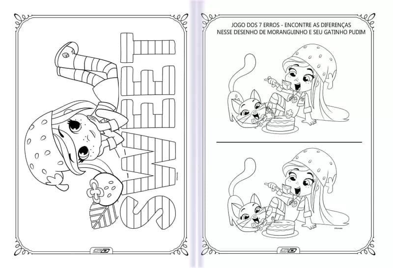 LIVRO DE ATIVIDADE PARA COLORIR MORANGUINHO 8FL SAO DOMINGOS - REF. 10524 - PACOTE COM 20 UNIDADES