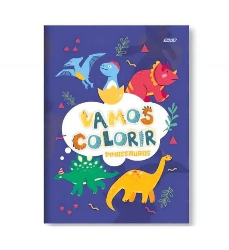LIVRO DE ATIVIDADES PARA COLORIR DINOSSAUROS 16FL SAO DOMINGOS - REF. 10537 - PACOTE COM 10 UNIDADES