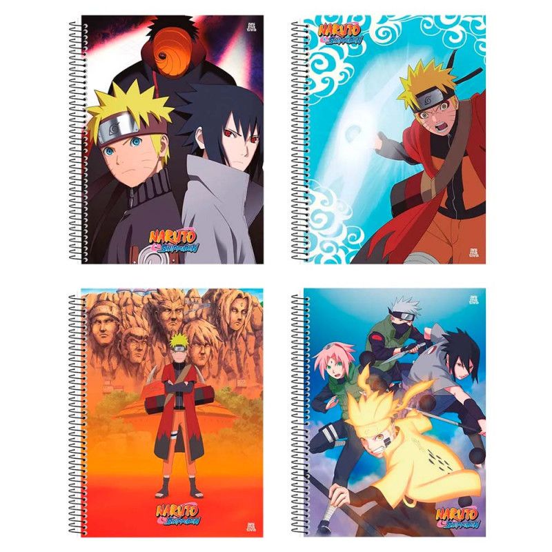 CADERNO 15 MATERIAS CAPA DURA 240FL NARUTO SAO DOMINGOS - REF. 10283 - PACOTE COM 2 UNIDADES