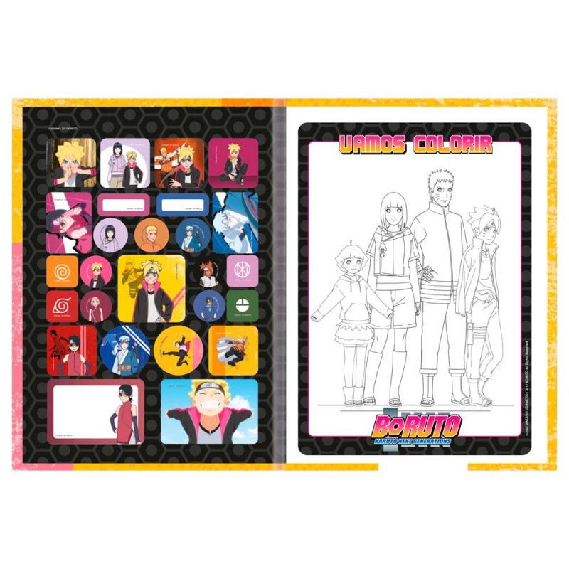 CADERNO BROCHURA 1/4 CCAPA DURA 80FL BORUTO SAO DOMINGOS - REF. 10504 - PACOTE COM 5 UNIDADES