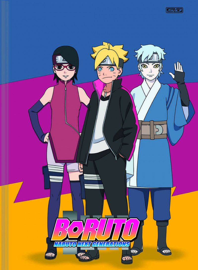 CADERNO BROCHURA 1/4 CCAPA DURA 80FL BORUTO SAO DOMINGOS - REF. 10504 - PACOTE COM 5 UNIDADES