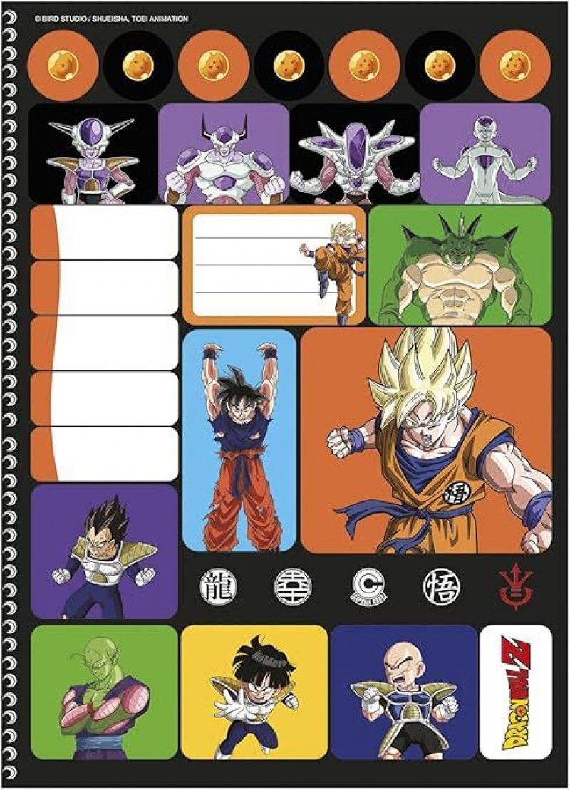 CADERNO 15 MATERIAS CAPA DURA 240FL DRAGON BALL SAO DOMINGO - REF. 10275 - PACOTE COM 2 UNIDADES
