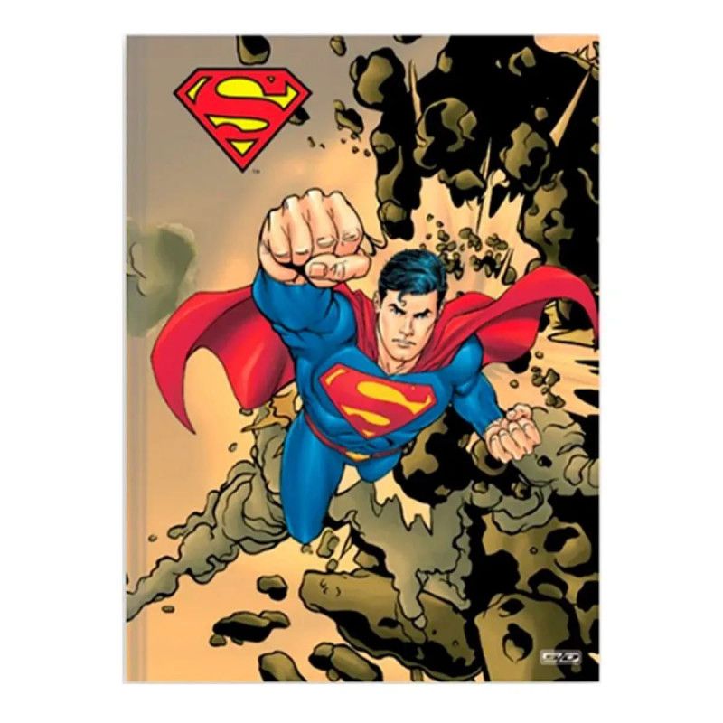 CADERNO BROCHURA 1/4 CAPA DURA 80FL SUPERMAN SAO DOMINGOS - REF. 10487 - PACOTE COM 5 UNIDADES