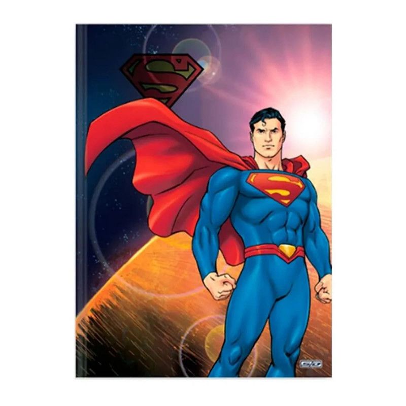 CADERNO BROCHURA 1/4 CAPA DURA 80FL SUPERMAN SAO DOMINGOS - REF. 10487 - PACOTE COM 5 UNIDADES