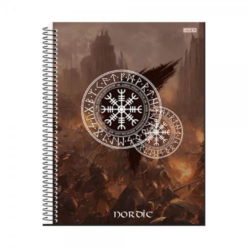 CADERNO 1 MATERIA CAPA DURA 80FL NORDIC SAO DOMINGOS - REF. 10264 - PACOTE COM 4 UNIDADES