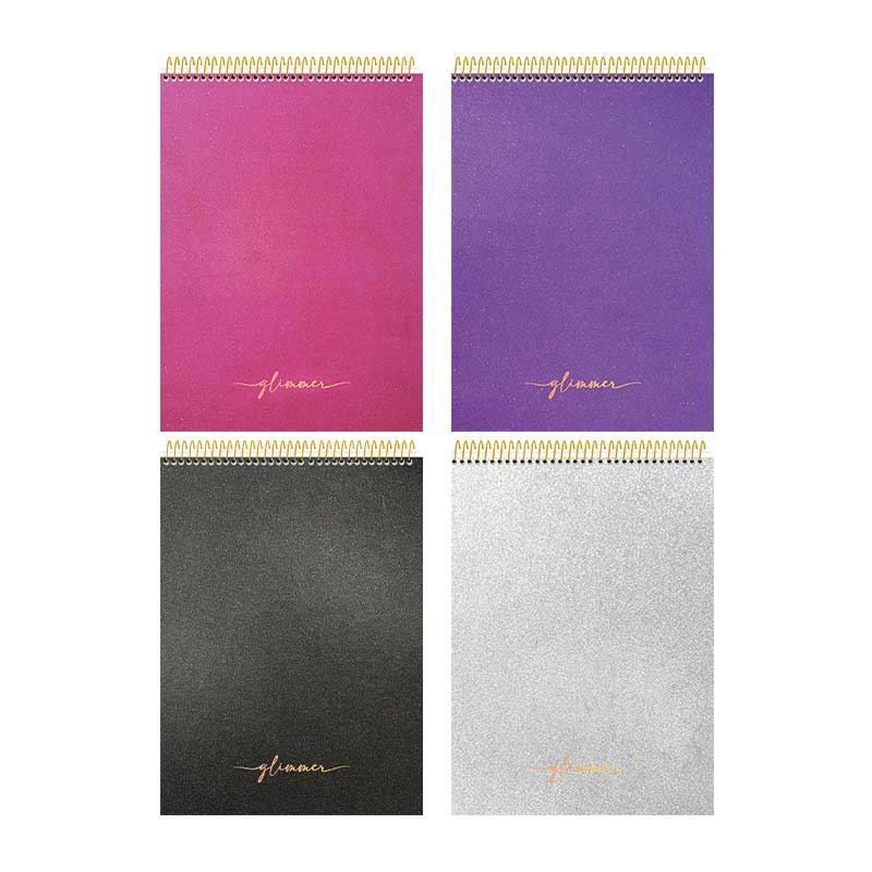 CADERNO ESPIRAL CAPA DURA 1/4 GLIMMER SAO DOMINGOS - REF. 10338 - PACOTE COM 10 UNIDADES