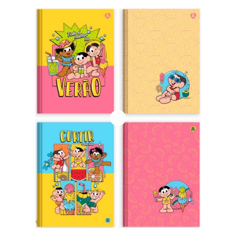 CADERNO BROCHURAO CAPA DURA 80FL MONICA SAO DOMINGOS - REF. 10429 - PACOTE COM 5 UNIDADES