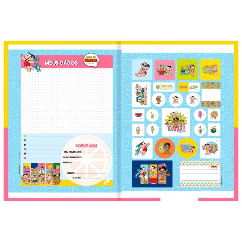 CADERNO BROCHURAO CAPA DURA 80FL MONICA SAO DOMINGOS - REF. 10429 - PACOTE COM 5 UNIDADES