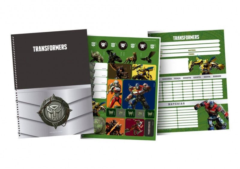 CADERNO 1 MATERIA CAPA DURA 80FL TRANSFORMERS SAO DOMINGOS - REF. 10310 - PACOTE COM 4 UNIDADES