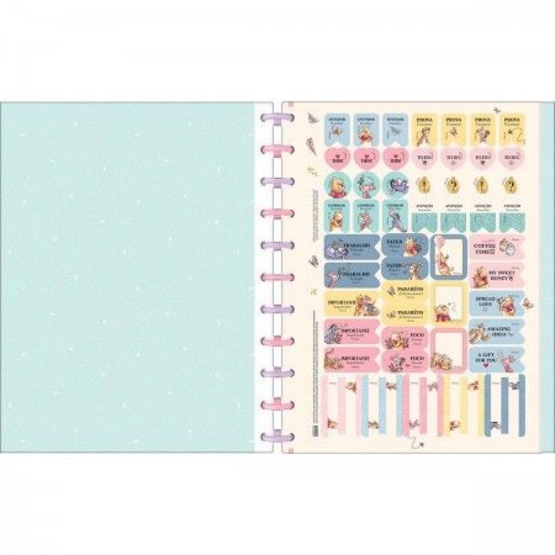 CADERNO 10 MATERIAS INTELIGENTE DISCO CONNECT POOH TILIBRA - REF. 346250 - 1 UNIDADE