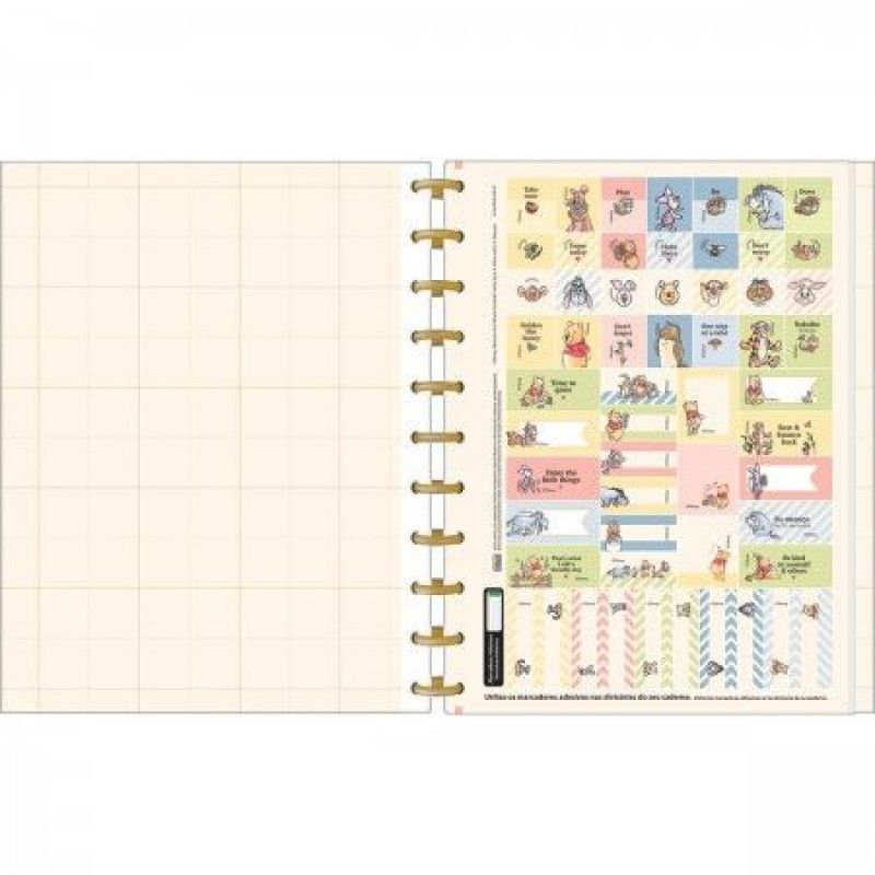 CADERNO 10 MATERIAS INTELIGENTE DISCO CONNECT POOH TILIBRA - REF. 346250 - 1 UNIDADE