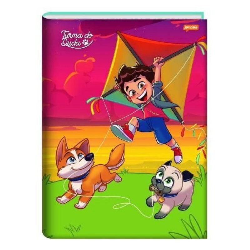 CADERNO BROCHURAO CAPA DURA 80FL TURMA DO DUDA JANDAIA - REF. 71690-77 - PACOTE COM 5 UNIDADES