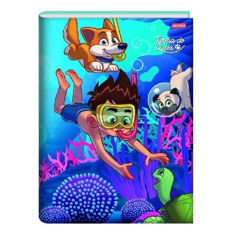CADERNO BROCHURAO CAPA DURA 80FL TURMA DO DUDA JANDAIA - REF. 71690-77 - PACOTE COM 5 UNIDADES