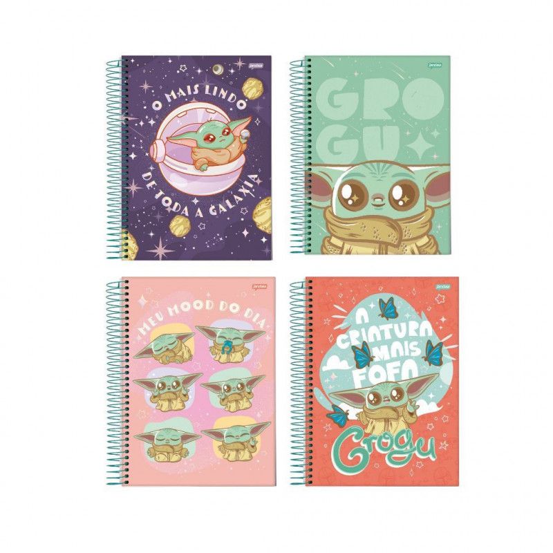 CADERNO 1 MATERIA CAPA DURA 80FL GROGU JANDAIA - REF. 75147-24 - PACOTE COM 4 UNIDADES