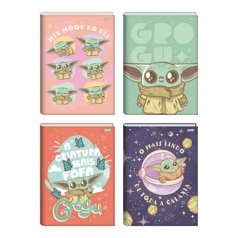 CADERNO BROCHURAO CAPA DURA 80FL GROGU JANDAIA - REF. 75186-24 - PACOTE COM 5 UNIDADES