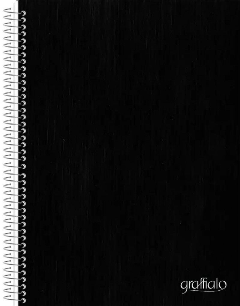 CADERNO 1 MATERIA CAPA DURA 120FL GRAFFIATO PRETO SMART LINE - REF. 10571 - PACOTE COM 4 UNIDADES