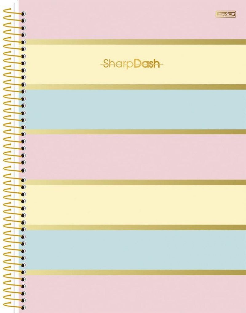 CADERNO 1 MATERIA CAPA DURA 80FL SHARP DASH SMART LINES SAO DOMINGOS - REF. 10565 - PACOTE COM 4 UNIDADES