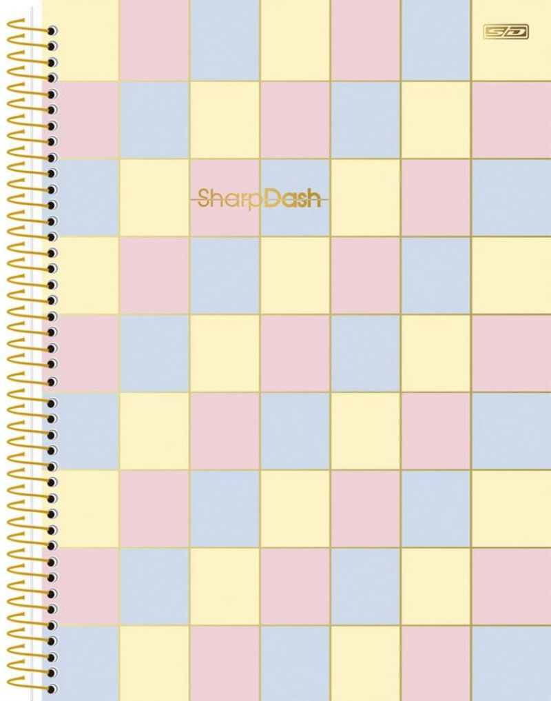 CADERNO 1 MATERIA CAPA DURA 80FL SHARP DASH SMART LINES SAO DOMINGOS - REF. 10565 - PACOTE COM 4 UNIDADES