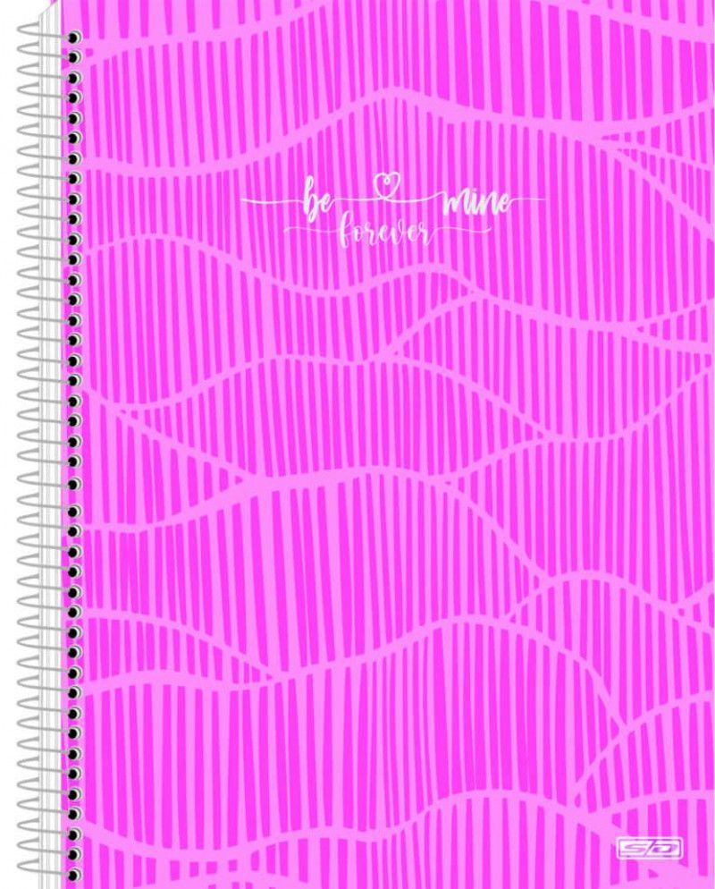 CADERNO 10 MATERIAS CAPA DURA 160FL COLEGIAL BE MINE SAO DOMINGOS - REF. 10300 - PACOTE COM 4 UNIDADES